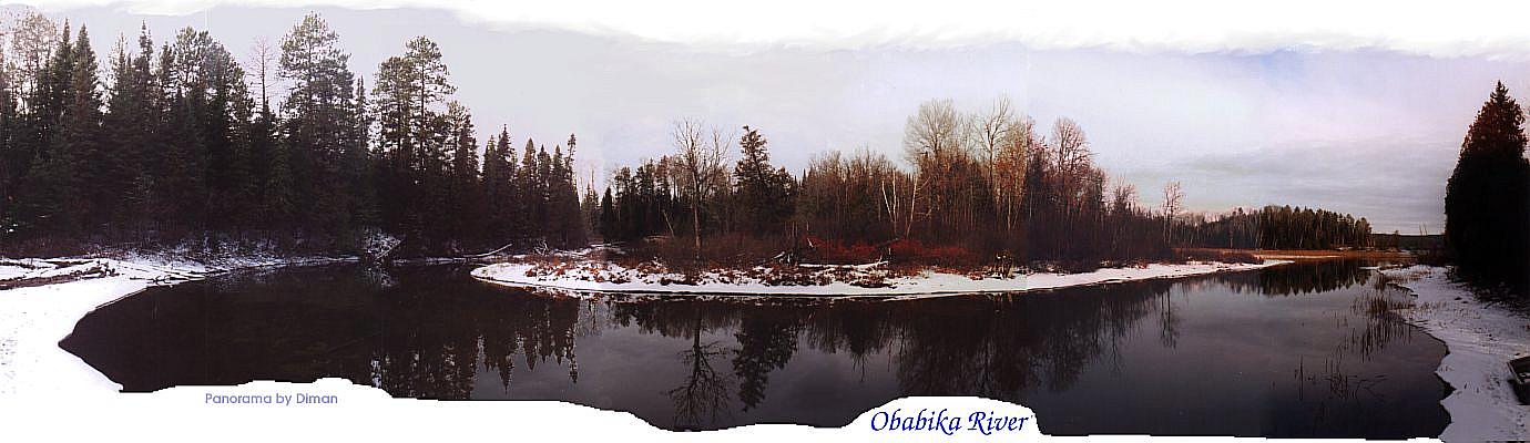 Panorama of O-bawb-ika river's mouth
